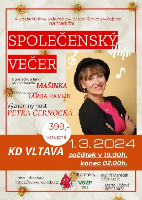 Společenský večer - "ples nejen pro dárce krve" 2024